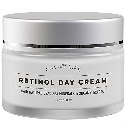 Calily Life Organic Retinol Cream Face and Eye Moisturizer Premium Treatment for Fine Lines and Wrinkles Dead Sea Mineral Anti-Aging Formula - 1.7 oz