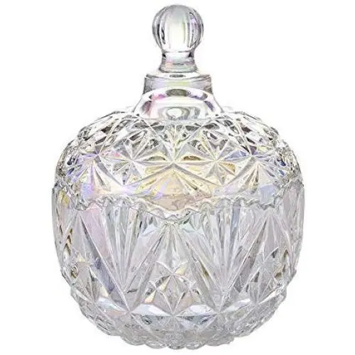 Danmu 1Pc of Lead Free Glass Candy Dish Storage Jar with Lid Cookie Jar Jewelry Box Buffet Jar Biscuit Container (260ML) Danmu 1Pc of Lead Free Glass Candy Dish Storage Jar with Lid Cookie Jar Jewelry Box Buffet Jar Biscuit Container (260ML)