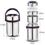 Lunch Box Food Storage Leak Proof Design Jar School Picnic Office Outdoors Stainless Steel Cans Waterproof 304 (Color : Red)