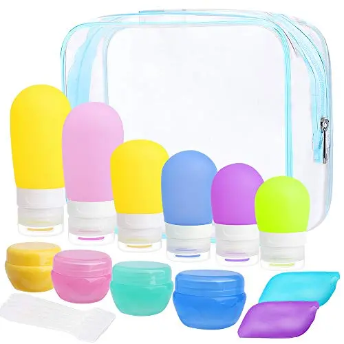 Travel Bottles, Standie 17PCS Leakproof Silicone Travel Toiletry Squeeze Bottle Set Cosmetic Toiletry Containers for Shampoo Lotion Condiment Travel Bottles, Standie 17PCS Leakproof Silicone Travel Toiletry Squeeze Bottle Set Cosmetic Toiletry Containers for Shampoo Lotion Condiment