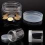 Grey990 Wide Round Transparent Plastic Food Storage Container Sealed Jar Box with Lid Kitchen Storage Container 7.28cm