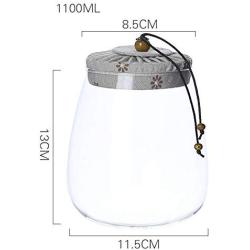 Yl Ly Glass Small Storage Jar Coffee Beans Dried Fruit Grains Glass Jar White Red Green Blue 1100Ml White 1100Ml