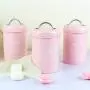 Stainless Steel Sealed Jar Tea Storage Tins Caddy Double Cover Canister Box Sugar Candy Coffee Food Canister Snack Tank,Tea Red