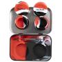 DoPake portable stainless steel tin box 2-5ml silicone container jars,non-stick storage wax carrying case with bonus stainless steel spoons (Black&White&Red)