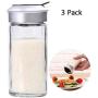 DUDDP Storage Spice lar set Reusable Jar Kitchen Seasoning Jar,Home Glass Pepper Bottle with Hole,Barbecue Seasoning Tank,Salt Shaker 3 Packs,Kitchen supplies