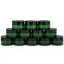 Vivaplex, 12, Green, 15 ml, Round Glass Jars, with Inner Liners and black Lids
