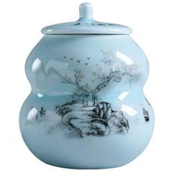 Cereal Containers Ceramic Tea Cans, Celadon Household Kitchen Storage Moisture-proof Cans Containers