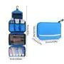 Relavel Cosmetic Pouch Toiletry Bags Travel Business Handbag Waterproof Compact Hanging Personal Care Hygiene Purse (Blue)