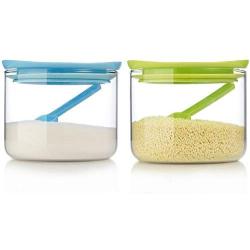 Kitchen Storage Jar Glass Spice Jar With Lid 500Ml Food Grade Canister Airtight Food Container Herb Stock Bottle Color Random,Random Color 500Ml