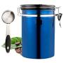 Umiwe Airtight Coffee Canisters, 1.8 Litre Large Stainless Steel Coffee Container with Date Tracker, Scoop and CO2 Valve, Food Vacuum Storage Jar Can for Beans, Grounds, Tea, Flour, Cereal, Sugar