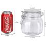 TRUSBER Glass Preserving Jar Clear New Stainless Steel Wire with Wide Mouth Straight Body Glass Lid and Hermetic Rubber Seal for Serving Chocolate, Coffee, Flour, Candy and More