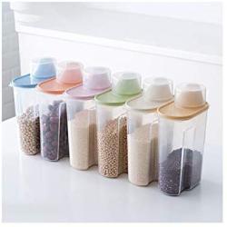 Pp Food Storage Box Plastic Clear Container Set with Pour Lids Kitchen Storage Bottles Jars Dried Grains Tank 1.9L 2.5L,Small One Piece