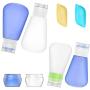 Portable 3-layer Leakproof Silicon Soft Travel Bottle Sets(8PCS) With Cosmetic Containers(10mL) and Toothbrush Cover for Shampoo,Toiletries,Lotion,Conditioner-Carry-on TSA Airline approved