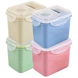Sealed cans, food storage cans, whole grain storage boxes, 4 sets with lid storage tanks