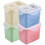Sealed cans, food storage cans, whole grain storage boxes, 4 sets with lid storage tanks