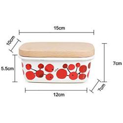 Kitchen Food Storage Jar Airtight Food Storage Butter Dish Enamel Rect Preservation Storage Snack Container Refrigeration Save Storage Box