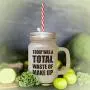 Brown Today Was A Total Waste Of Wake Up Frosted Glass Mason Jar With Straw