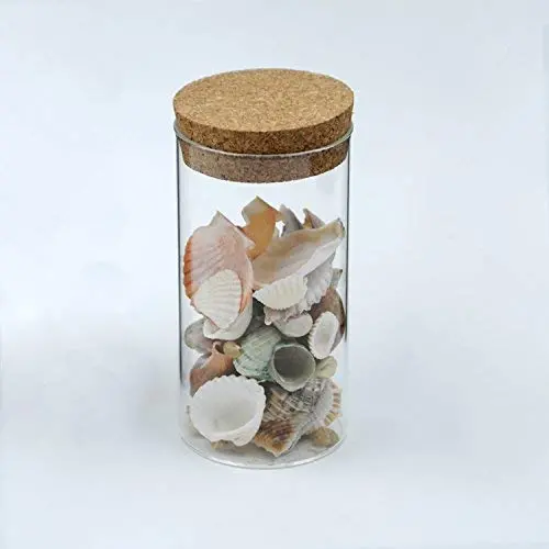 joyMerit Clear Glass Jars,12cm Tall Glass Jars with Cork Stopper for Home Kitchen Herbs, Foods, Jams, Liquid, Canning Jars Spice Jars