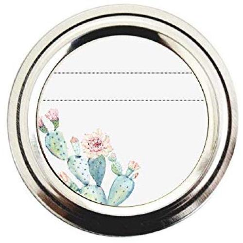 Cacti Flower Labels, Round Labeling Stickers, for Pantry, Spice and Food Storage, by Once Upon Supplies, 2 Inches, 40 Pcs