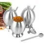 Seasoning Pot, Maserfaliw Egg Shape Stainless Steel Sugar Spice Seasoning Jar Pot Container with Spoon - Silver, Recyclable, Suitable For Holiday Gifts In The Outing and Indoors. Seasoning Pot, Maserfaliw Egg Shape Stainless Steel Sugar Spice Seasoning Jar Pot Container with Spoon - Silver, Recyclable, Suitable For Holiday Gifts In The Outing and Indoors.