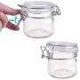 Beautyflier 6.7Oz Glass Storage Jar Round Sealed Canister with Metal Clasp Lid Food Display Container for Pickles Cereal Sugar Coffee Tea Nut Dessert Appetizer Clear