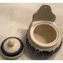 Retro Fajans Wloclawek Blue & White Pottery Sugar or Salt Box with Lid Stoneware Wall Counter Retro Fajans Wloclawek Blue & White Pottery Sugar or Salt Box with Lid Stoneware Wall Counter