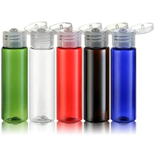 1oz (30ml) Empty Plastic Bottles with Flip Cap Travel Cosmetics Sample Storage Bottles Jar Pot Containers (Pack of 6)