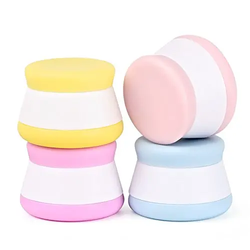 Travel Cream Jars, iKiKin Silicone Small Cosmetic Jars with Sealed Lids, 4 Pieces 20ml, BPA Free, Travel Friendly Travel Cream Jars, iKiKin Silicone Small Cosmetic Jars with Sealed Lids, 4 Pieces 20ml, BPA Free, Travel Friendly
