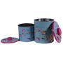 Tin Bucket Canister Metal Iron Storage Box with Lid Set of 2