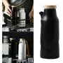 UPKOCH Seasoning Bottle Ceramic Soy Sauce Bottle Oil Bottle Kitchen Seasoning Jar with Wooden Cover for Salt Pepper Spice (Black)