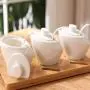 Nie aufgeben Küchengewürz Set Keramik einfaches Gewürzglas Speiseöl- und Gewürzbehälter Set (Design: A)
