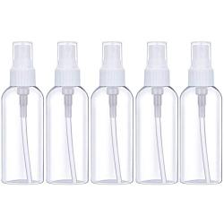 Fine Mist Spray Bottle 3.4oz/100ml Clear Travel Bottles Leak Proof for Makeup Cosmetic Containers (CLEAR)