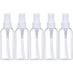 Fine Mist Spray Bottle 3.4oz/100ml Clear Travel Bottles Leak Proof for Makeup Cosmetic Containers (CLEAR)