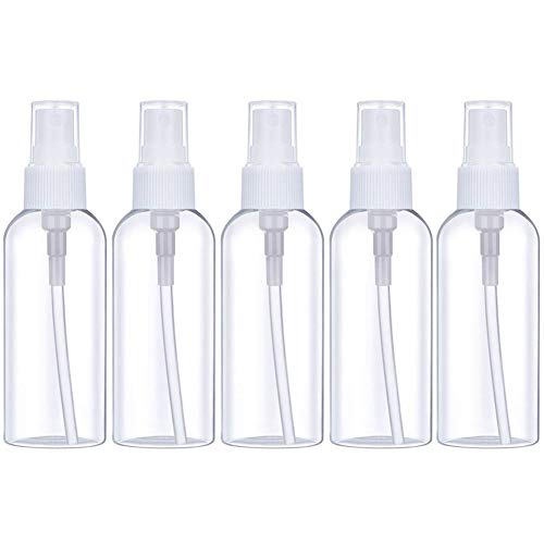 Fine Mist Spray Bottle 3.4oz/100ml Clear Travel Bottles Leak Proof for Makeup Cosmetic Containers (CLEAR)