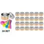 Bouteilles de Spices Magnétiques Nellam – Organisateur de Rangement de Cuisine, Étagère de Panier, Boîtes Hermétiques en Inox pour Empiler sur le Frigo (Set de 24 PCS - Or)