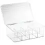 mDesign Tea Bag Single Serve Pouch Divided Box Holder Organizer, Clear mDesign Tea Bag Single Serve Pouch Divided Box Holder Organizer, Clear