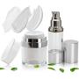 Best Empty Airless Pump Container Set (1 oz & 1.7 oz) - Cosmetic Dispenser Bottles for Face Serums & Creams - Lightweight Leak Proof & Shockproof Container. BPA Free & TSA Travel Size