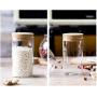 1 Pcs 300ML 10OZ Empty Clear Glass Sealing Container with Cork Multipurpose Candy Coffee Beans Tea-leaf Storage Can Jar Heat-Resistant Food Collection Tin Pot for Kitchen Home Use