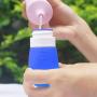 CNYMANY 5 pcs Travel Squeeze Bottles Containers Leak-proof Silicone Cream Jars with Case Lotion with Toiletry Case