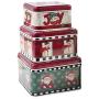 Christmas Biscuits Tin, 3pcs/set Christmas Biscuits Coin Candy Storage Box Container Case Jewelry Headphones Organizer Tin Sealed Jar