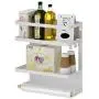Magnetic Spice Rack, Kitchen Fridge Organizer Shelf for Storage Spice, Condiment, Seasoning - Space Saving New Design Fridge Side Jars Rack Holder (Medium,White) Magnetic Spice Rack, Kitchen Fridge Organizer Shelf for Storage Spice, Condiment, Seasoning - Space Saving New Design Fridge Side Jars Rack Holder (Medium,White)
