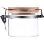 AUYE Glass Storage Jar,Coffee Bean & Kitchen food Container With Clamp Airtight wood Lid (17-Ounce)