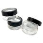 Travel Sample Plastic Clear Jar w Window Black Rim Cap 4 Kind of Capacities (3 Sets)