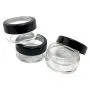 Travel Sample Plastic Clear Jar w Window Black Rim Cap 4 Kind of Capacities (2 Sets)