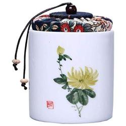 Ceramic Tea Storage Container Kitchen Storage Canister Jar for Candy Coffee - 7.5 x 10 cm/2.95 x 3.9 inches - 08