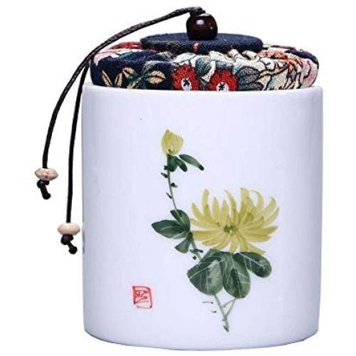 Ceramic Tea Storage Container Kitchen Storage Canister Jar for Candy Coffee - 7.5 x 10 cm/2.95 x 3.9 inches - 08