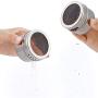 Nubstous 6 Pcs Stainless Steel Spice Jars Storage Condiment Containers with Clear Top Lid Magnetic Spice Tins