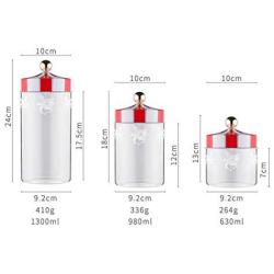 Carriemeow Airtight Glass Kitchen Storage Container Food Pantry Organization (Size : 630ml)