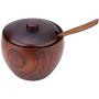 jskjlkl2019 1Pc Solid Wood Spice Jar Seasoning Pot Sugar Bowl Storage Box with Spoon and Lid for Kitchen Tool