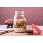 Consol Jar in a Jar - 2-in-1 Glass Mason Jar Fitted with A Smaller Jar Inside Under One Leak Proof Lid Perfect for Storage & Food On The Go (34oz, White)